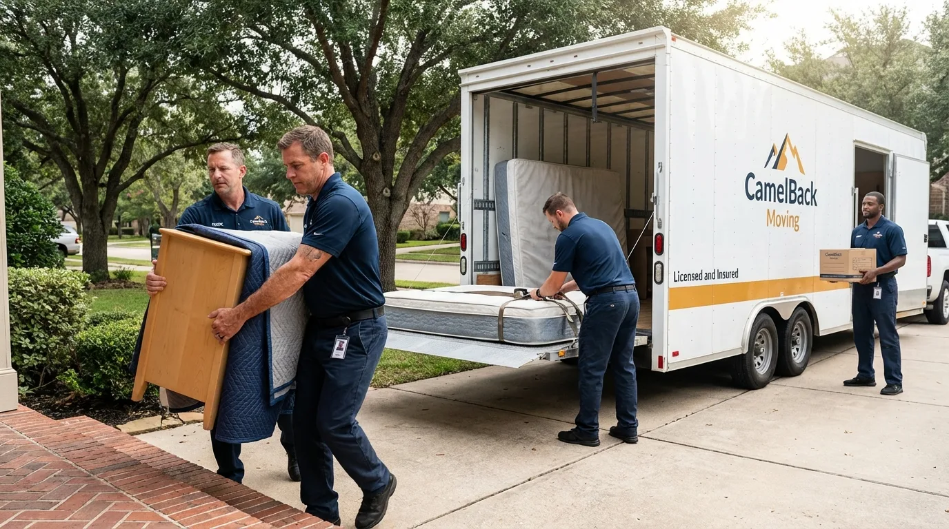 Crew loading residential truck for cross-state move from Gordonsville, VA