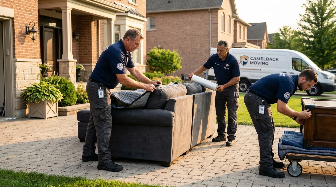 Large estate moving crew wrapping furniture in Gordonsville, VA