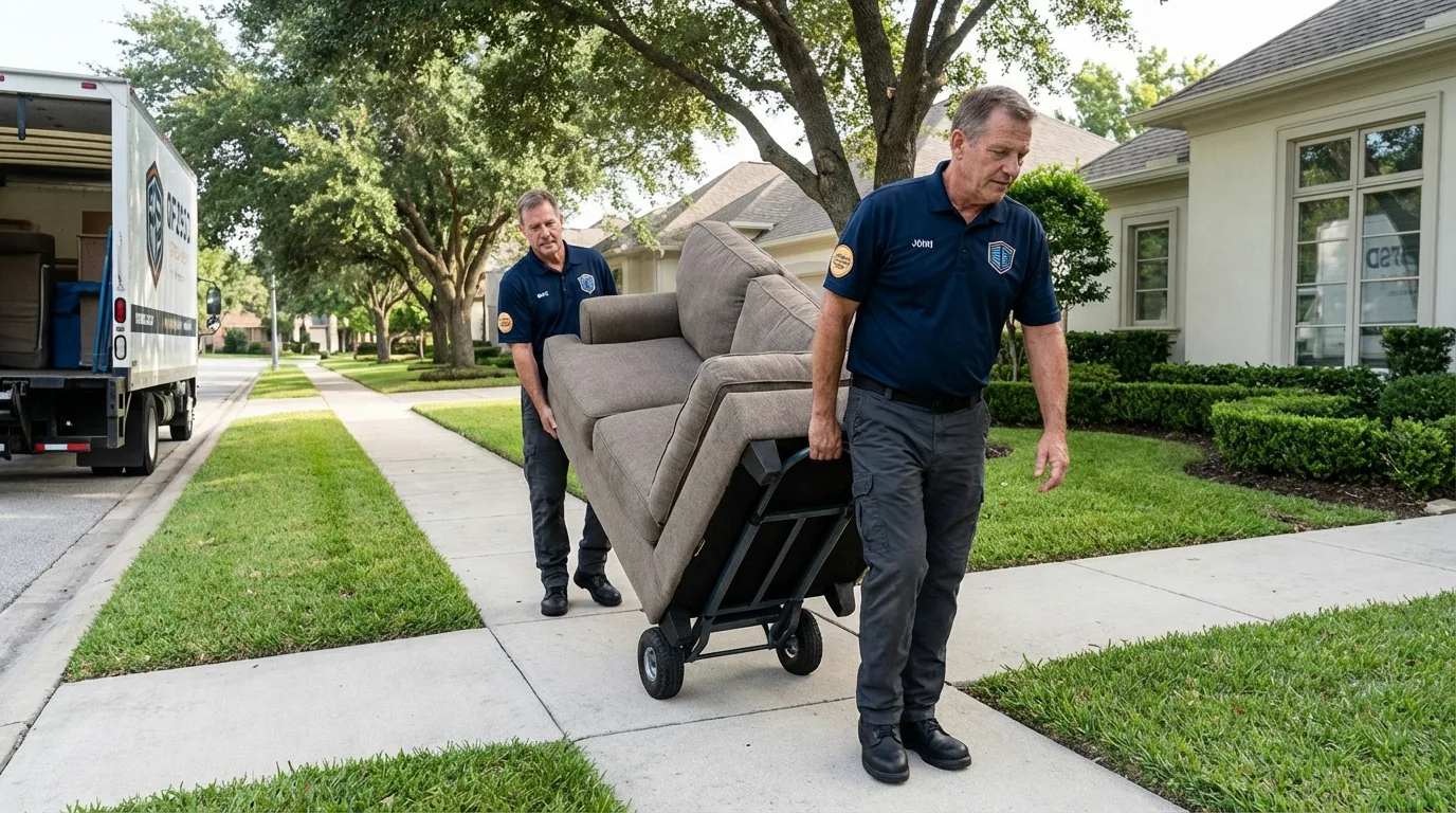 Local residential moving crew loading furniture in Gordonsville, VA