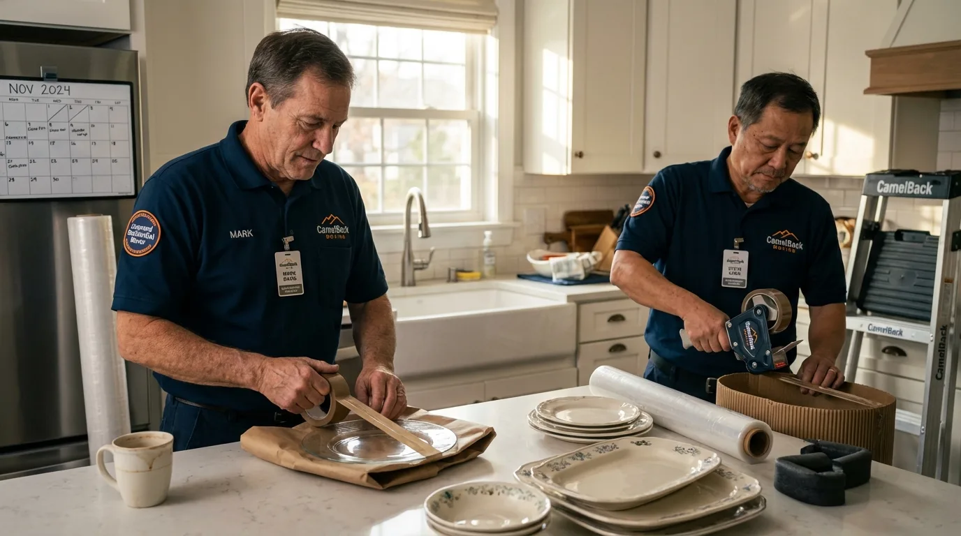 Professional crew packing kitchen dishware in Gordonsville, VA