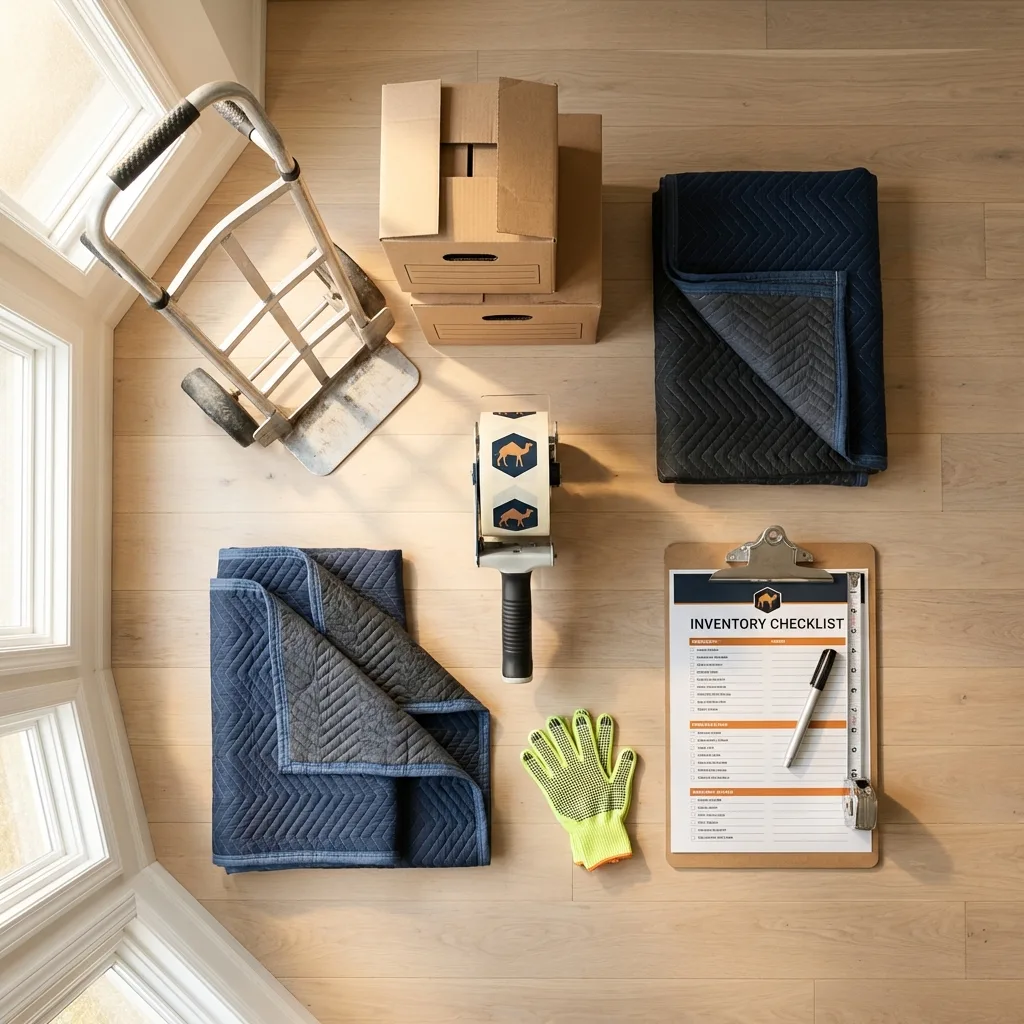 Professional moving supplies and packing materials layout for Gordonsville residential relocations